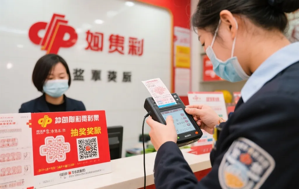 工作人员用专业设备核验中奖彩票真伪，保障兑奖流程规范