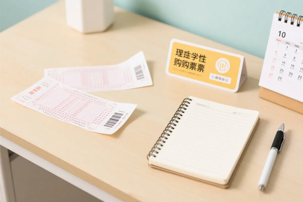 理性购彩提示清单与彩票特写的创意合成